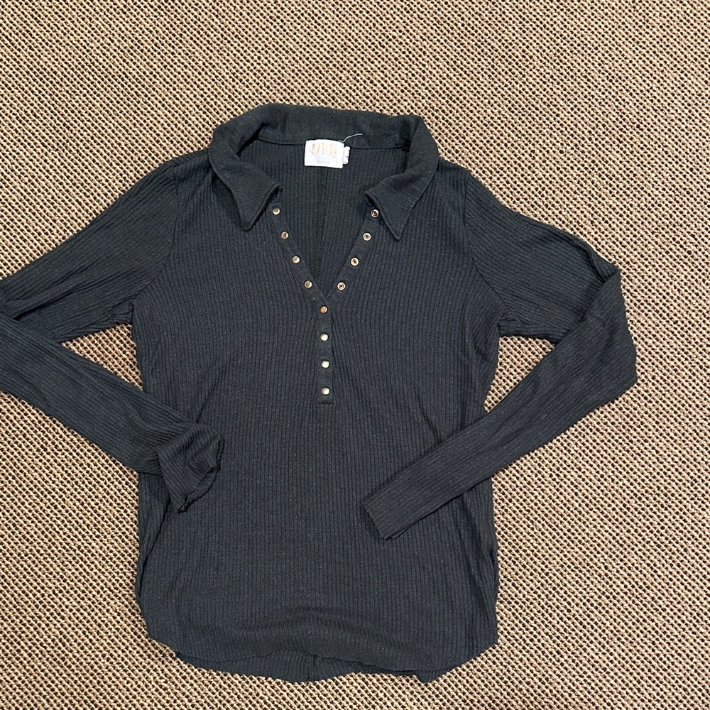 Nation LTD green ribbed Button Down Shirt